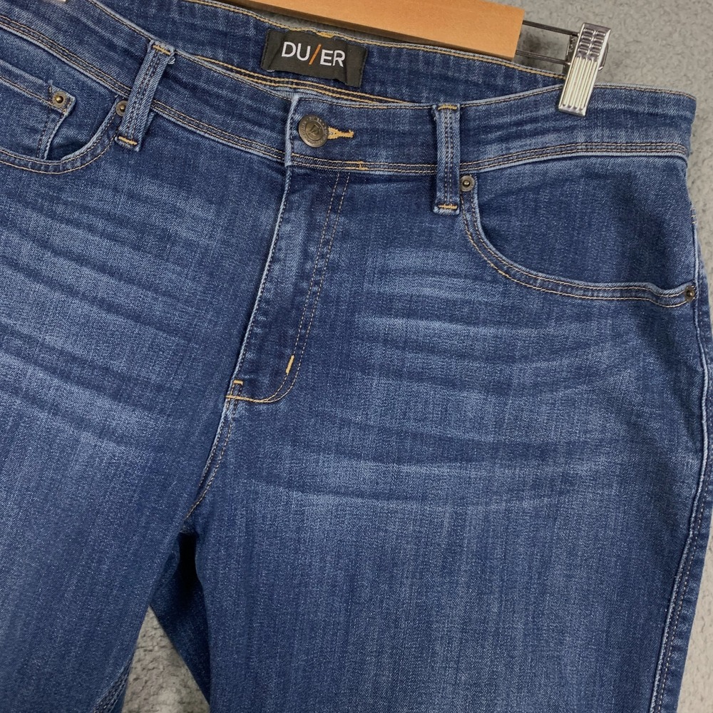 Du/er L2X Jeans Mens‎ Actual 36x35 Blue Relaxed Straight Fit Performance Denim - Picture 2 of 8